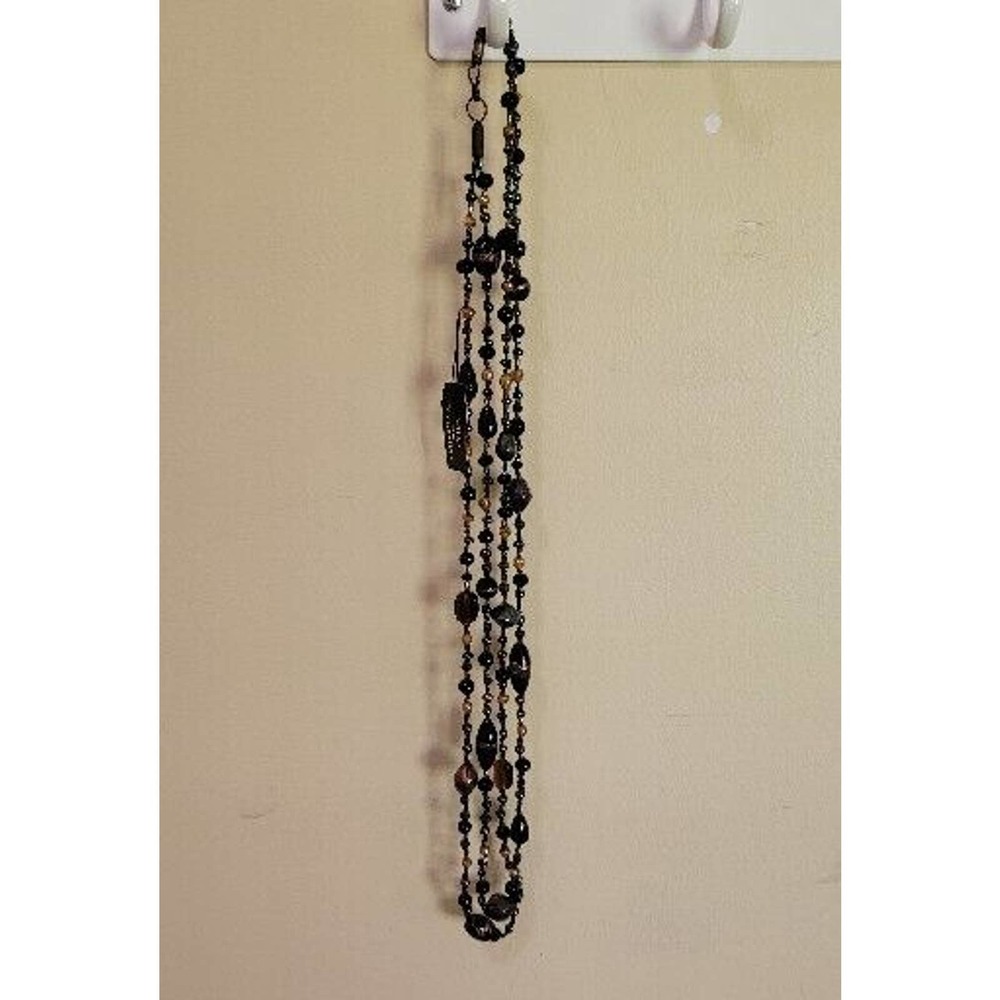 Glass Bead Knotted Two Double Strand Layering Necklace Carol Eva Graham Boho 16”